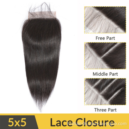 large stock wig vendor Indian virgin hair natural black straight 5x5 closure